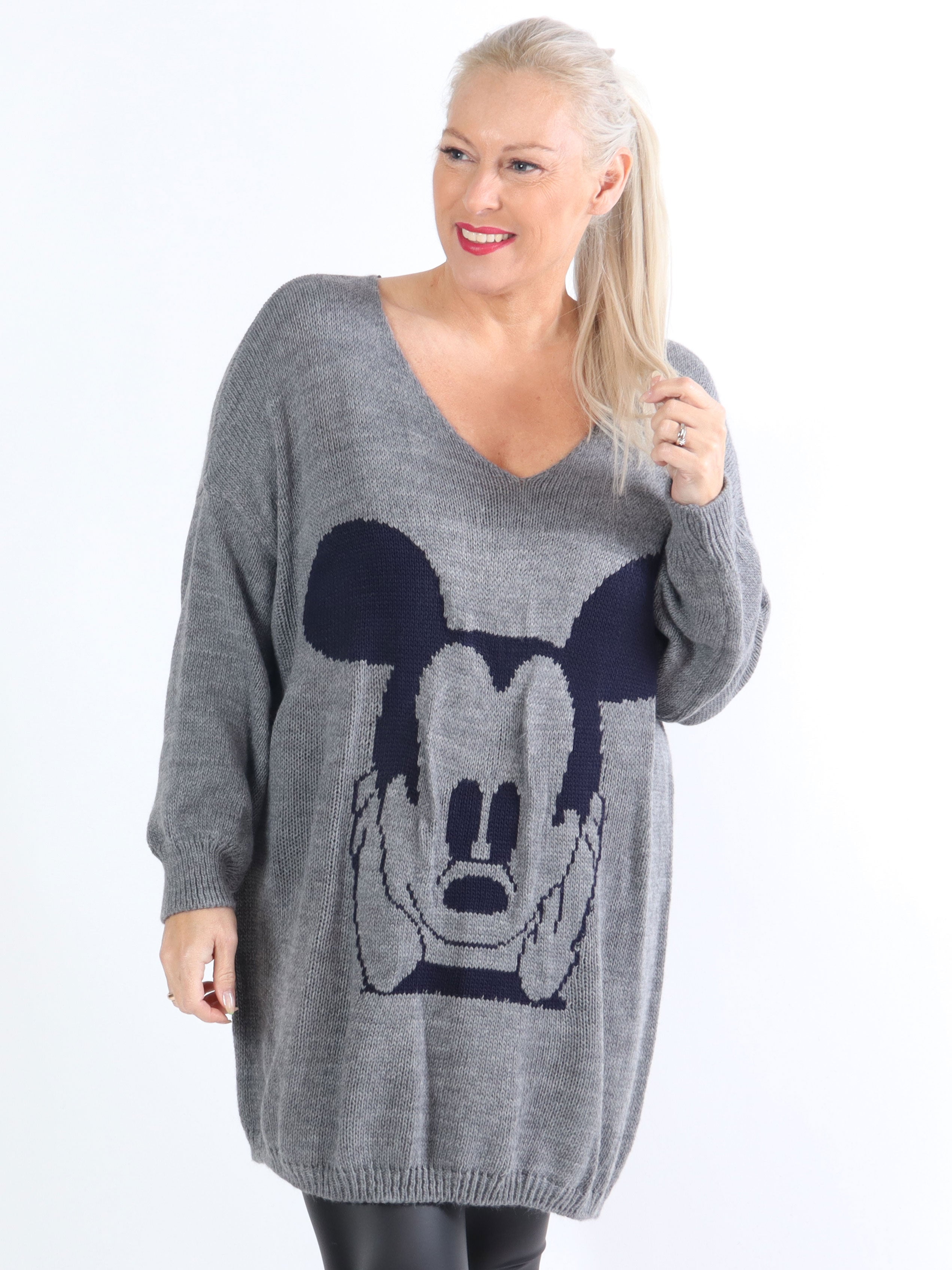Mickey - Plus size strik med motiv